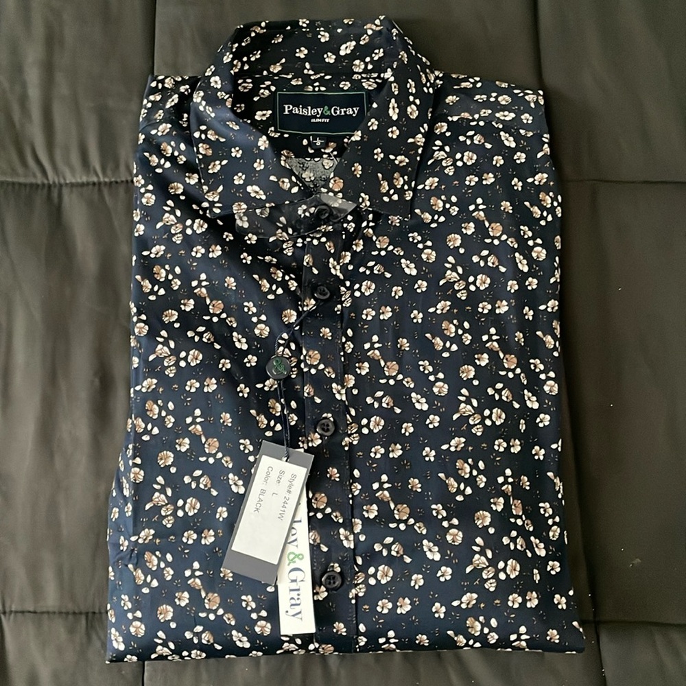 Paisley and Gray Size L (17) Multicolor Long Sleeve Shirt